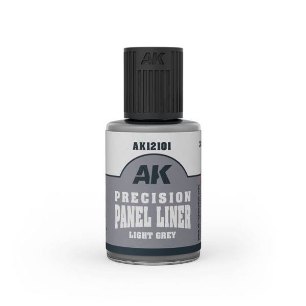 AK Interactive Precision Paneliner - Light Grey 30ml Bottle