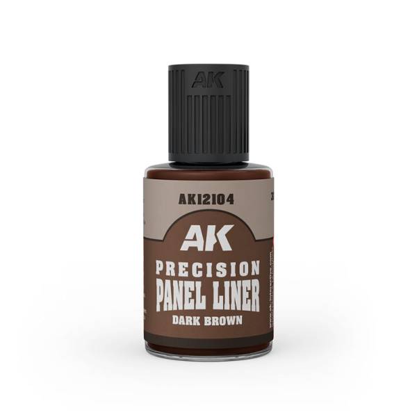 AK Interactive Precision Paneliner - Dark Brown 30ml Bottle