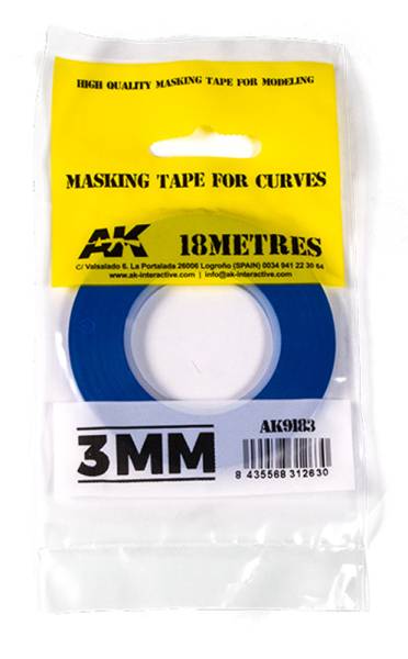 AK Interactive Blue Masking Tape for Curves - 3mm