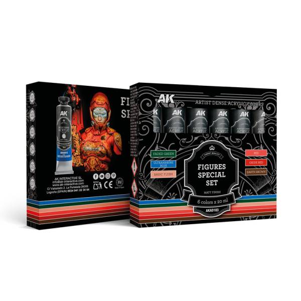 AK Interactive Artist Dense: Figures Special Acrylic Paint Set 20ml Tubes
