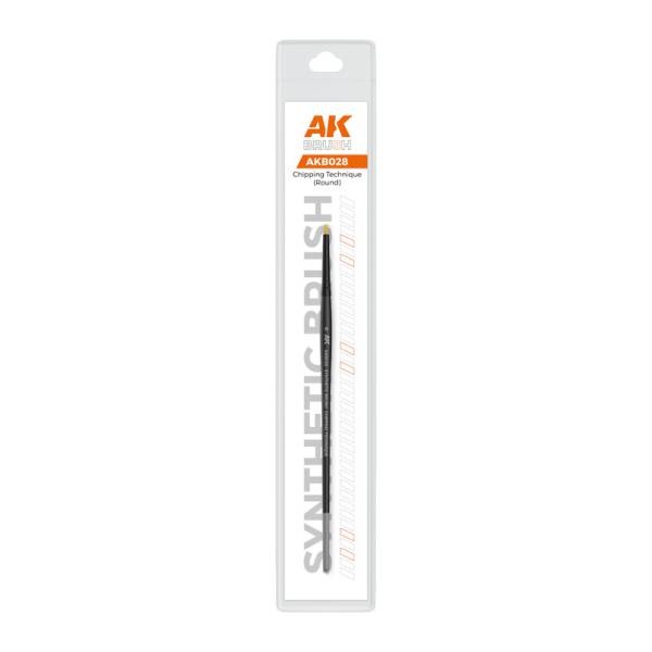 AK Interactive Chipping Technique Brush - Synthetic Round