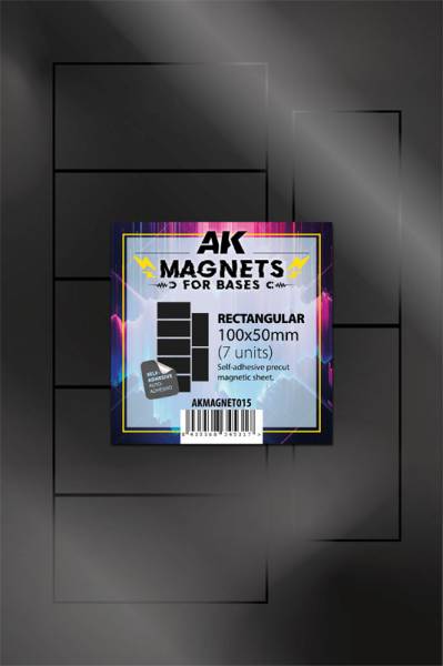 AK Interactive Magnets Sheet Rectangular Base 100×50mm (7 Units)