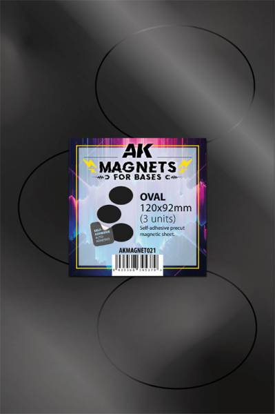 AK Interactive Magnets Sheet Oval Base 120x92mm (3 Units)