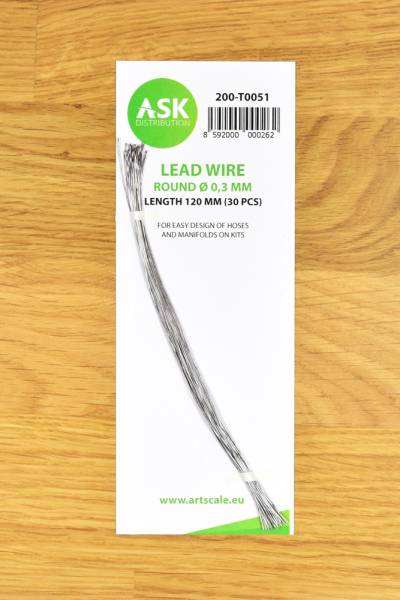 ASK Lead Wire - Round 0.3 mm x 120 mm (30 pcs)