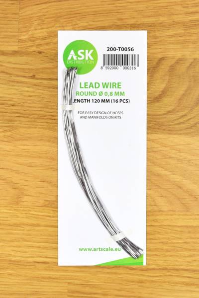 ASK Lead Wire - Round 0.8 mm x 120 mm (16 pcs)