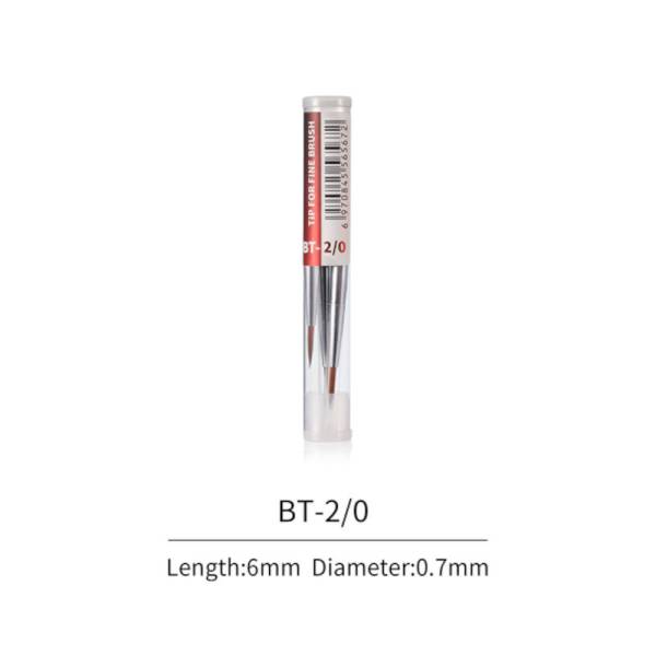 Dspiae 2/0 Fine Brush Tips 2/0 3PCS