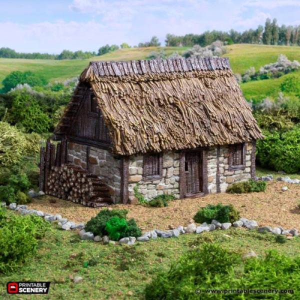 Norman Stone Barn - King and Country - Printable Scenery