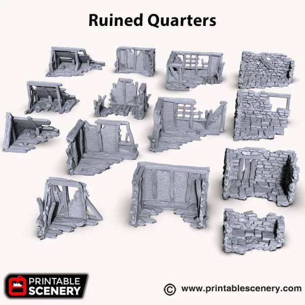 Ruined Quarter - Shadowfey Wilds - Printable Scenery