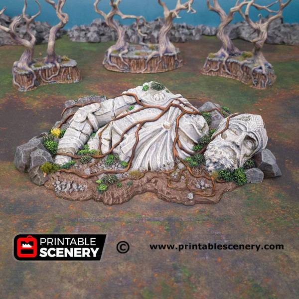 Ruined Giant Statue - Shadowfey Wilds - Printable Scenery