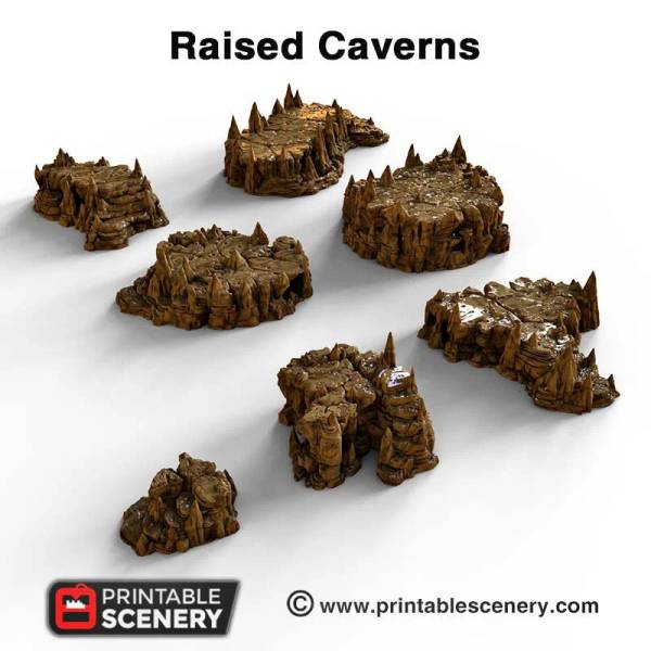 Raised Caverns - Clorehaven and the Goblin Grotto - Printable Scenery