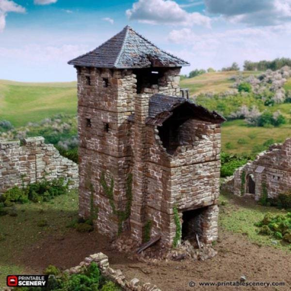Ruined Black Rock Keep - King and Country - Printable Scenery