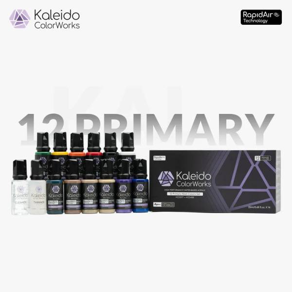 Gaahleri Kaleido ColorWorks: 12 Primary Matt Colors Paint Set