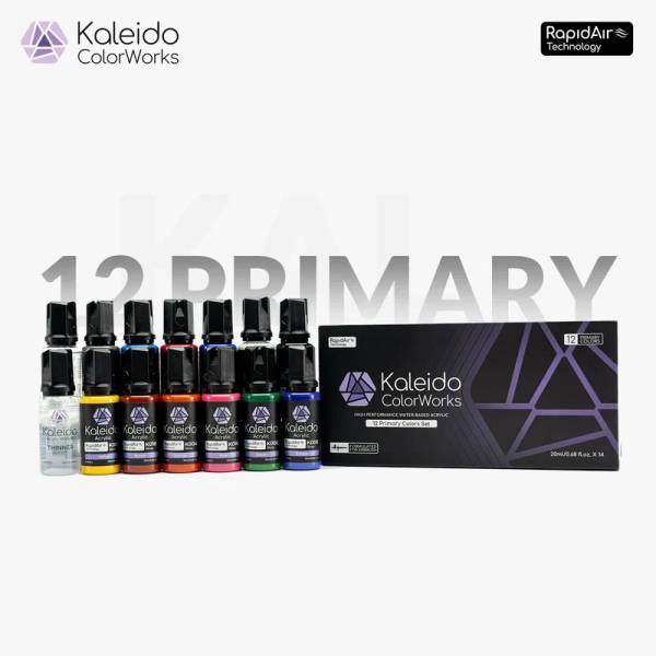 Gaahleri Kaleido ColorWorks: 12 Color Primary Paint Set