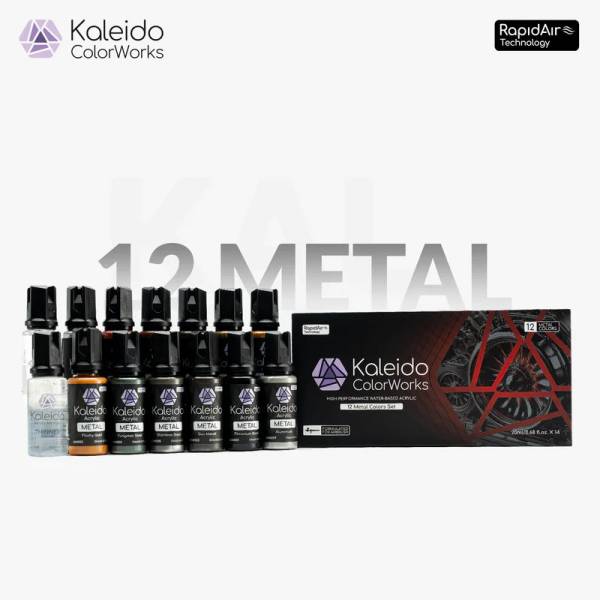 Gaahleri Kaleido ColorWorks: 12 Color Metal Paint Set