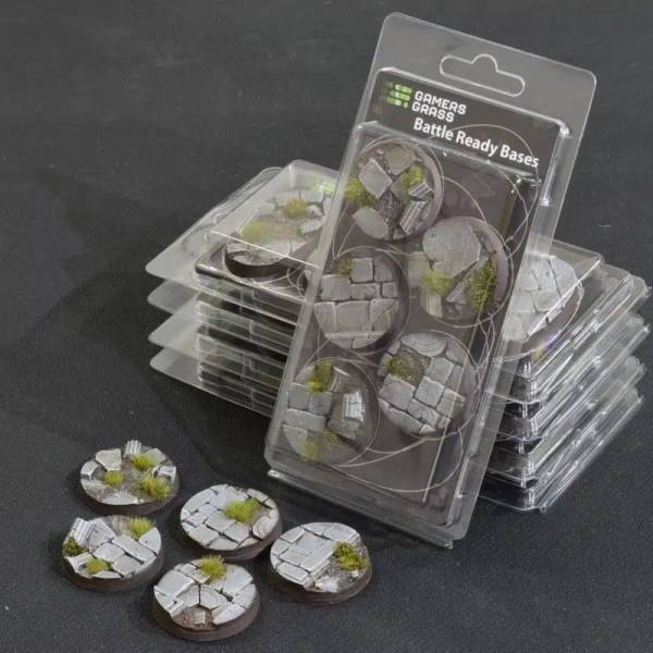 Gamers Grass Battle Ready Bases - Temple Bases, Round 40mm (x5)