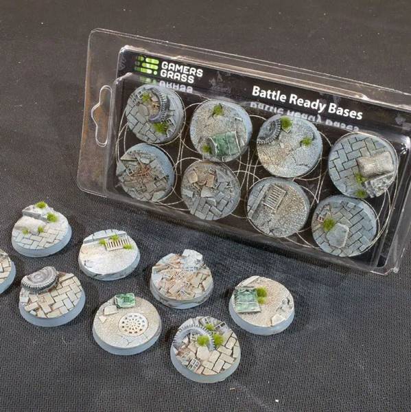 Gamers Grass Battle Ready Bases - Urban Warfare Bases, Round 32mm (x8)
