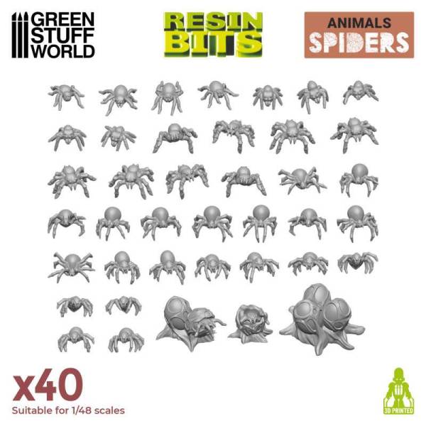 Green Stuff World 3D Printed Set - Small Spiders