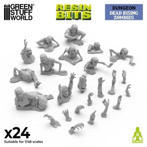 Green Stuff World 3D Printed Set - Dead Rising Zombies 1:48