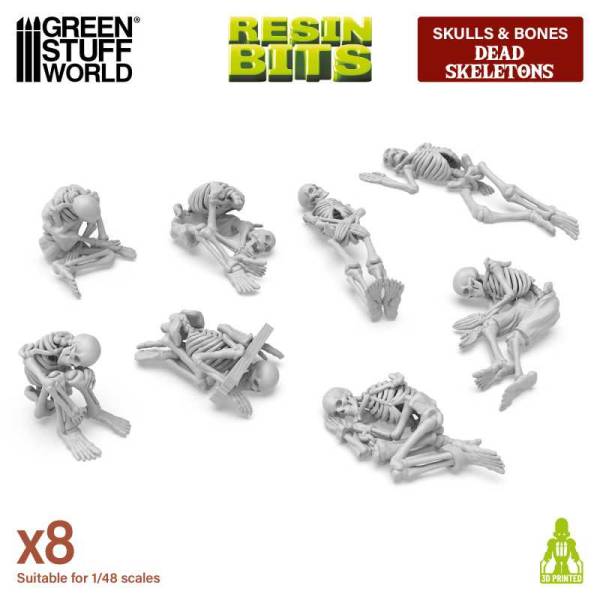 Green Stuff World 3D Printed Set - Dead Skeletons 1:48