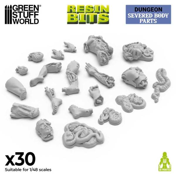Green Stuff World 3D Printed Set - World Severed Body Parts 1:48