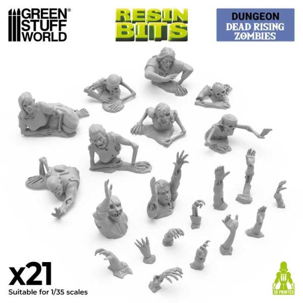 Green Stuff World 3D Printed Set - Dead Rising Zombies 1:35