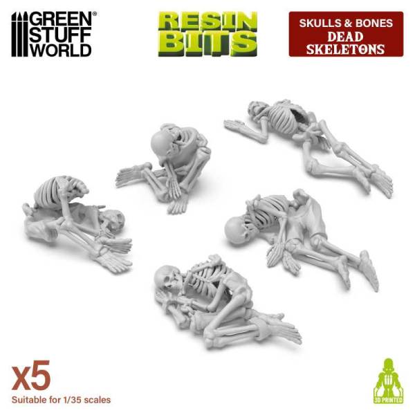 Green Stuff World 3D Printed Set - Dead Skeletons 1:35
