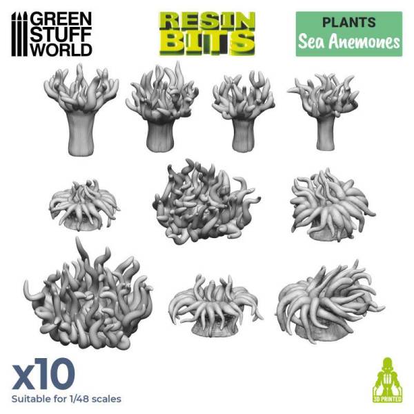 Green Stuff World 3D Printed Set - Sea Anemones