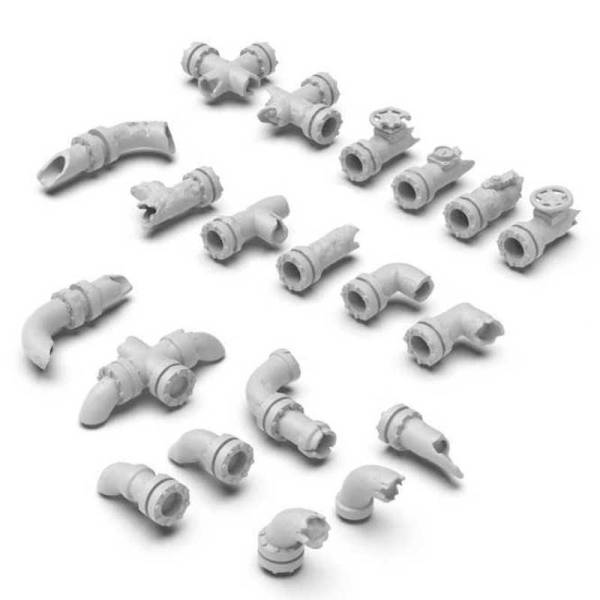 Green Stuff World 3D Printed Set - Damaged Pipes 1:48-1:35