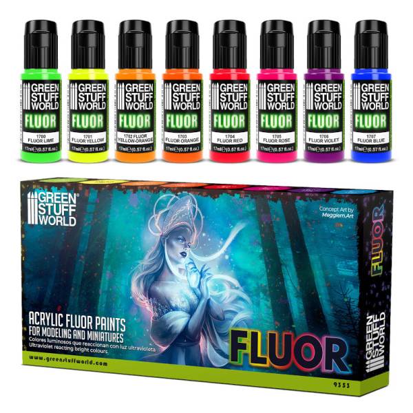 Fluor Paints 8 Color Paint Set