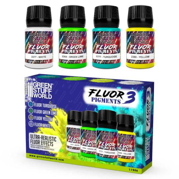 Green Stuff World Fluor Pigments Set 30ml - No. 3