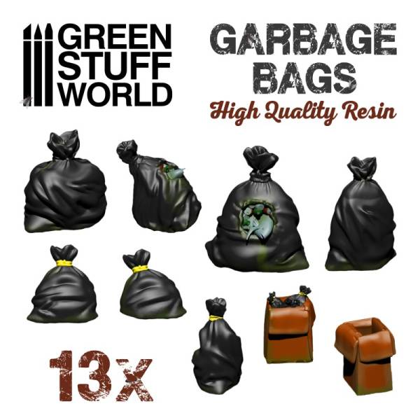 Green Stuff World 3D Printed Set - Garbage Bags