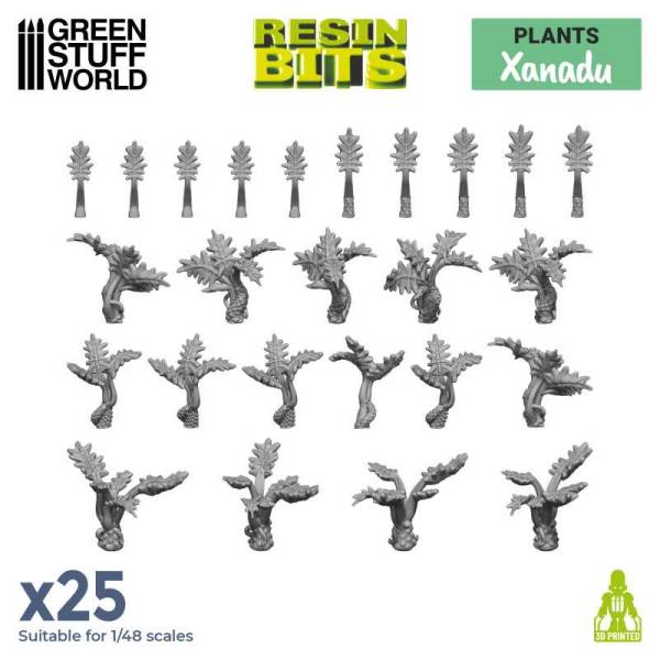 Green Stuff World 3D Printed Set - Xanadu Resin Plants