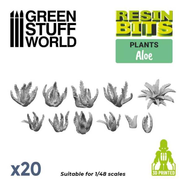 Green Stuff World 3D Printed Set - Aloe Resin Plants