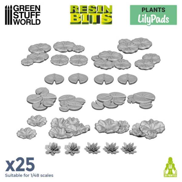 Green Stuff World 3D Printed Set - Lily Pads Resin Plants