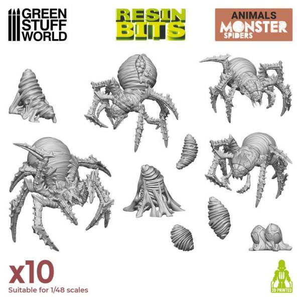 Green Stuff World 3D Printed Set - Monster Spiders