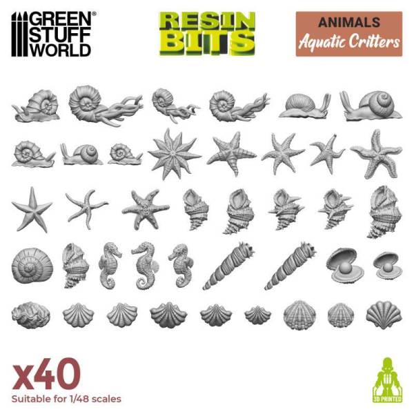 Green Stuff World 3D Printed Set - Aquatic Critters