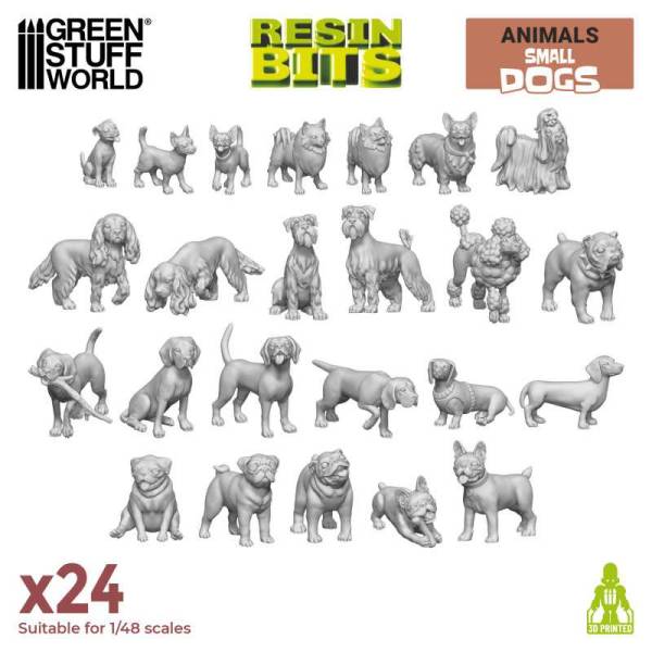 Green Stuff World 3D Printed Set - Small Dogs