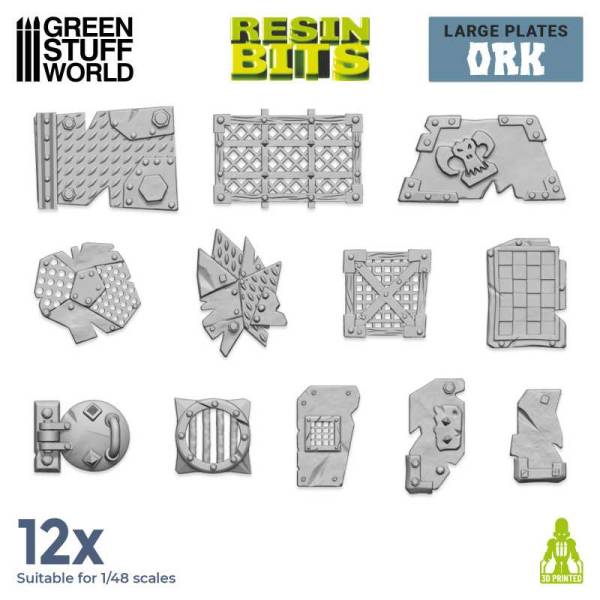 Green Stuff World 3D Printed Set - Large Ork Resin Bits
