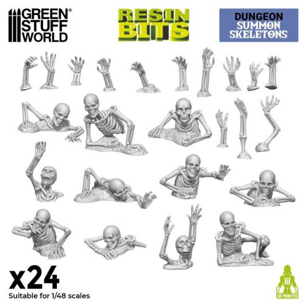 Green Stuff World 3D Printed Set - Summon Skeletons 1:48