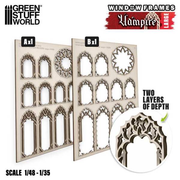 Green Stuff World Window Frames - Vampire Large