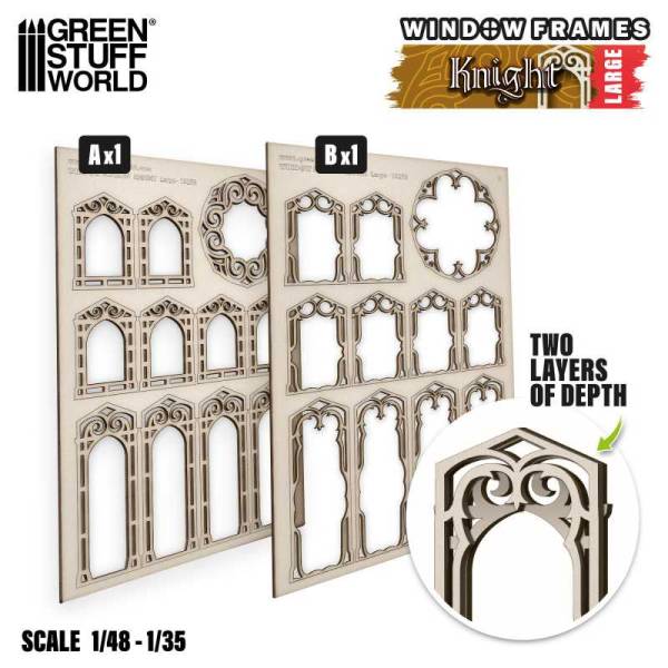 Green Stuff World Window Frames - Knight Large