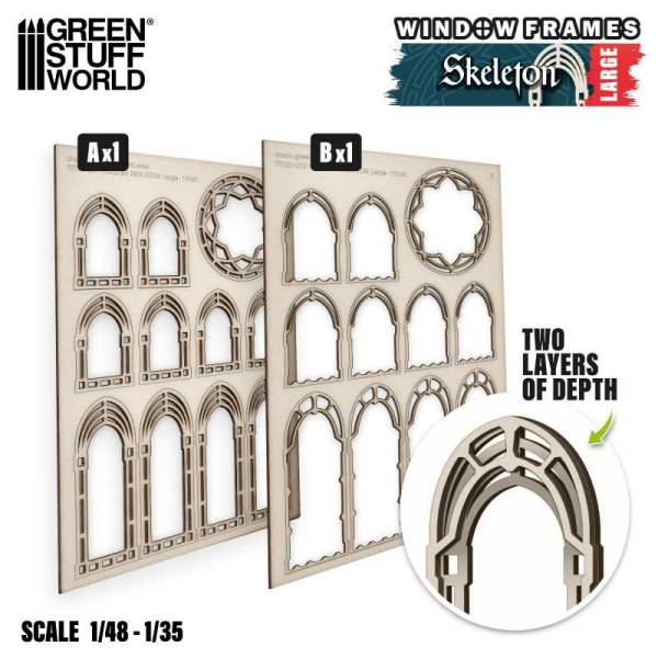 Green Stuff World Window Frames - Skeleton Large