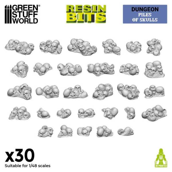 Green Stuff World 3D Printed Set - Piles of Skulls