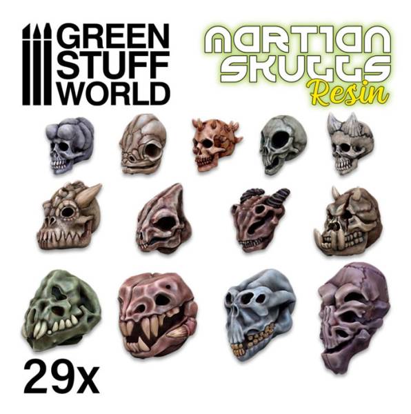 Green Stuff World 3D Printed Set - Alien Skulls