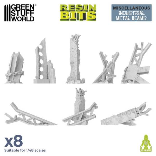 Green Stuff World 3D Printed Set - Industrial Metal Beams