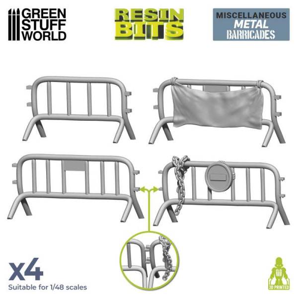 Green Stuff World 3D Printed Set - Metal Barricades