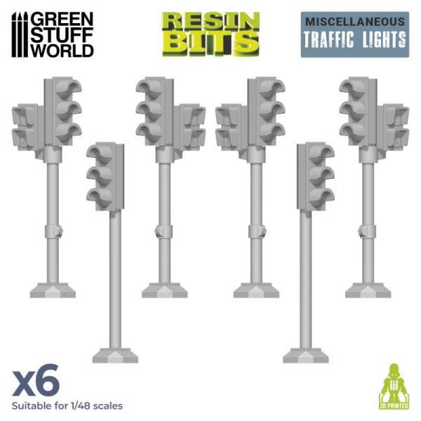 Green Stuff World 3D Printed Set - Traffic Lights 70mm