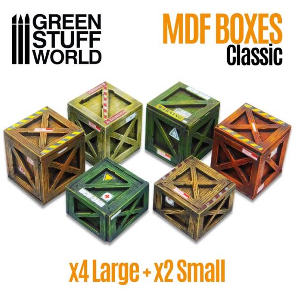 Green Stuff World MDF Set - Classic Wood Crates