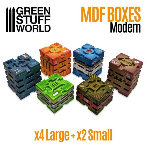 Green Stuff World MDF Set Set - Sci-Fi Crates