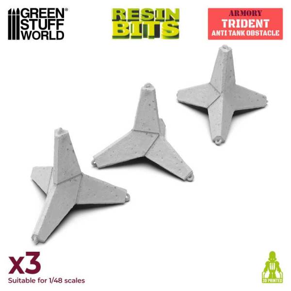 Green Stuff World 3D Printed Set - Trident Anti Tank Obstacle